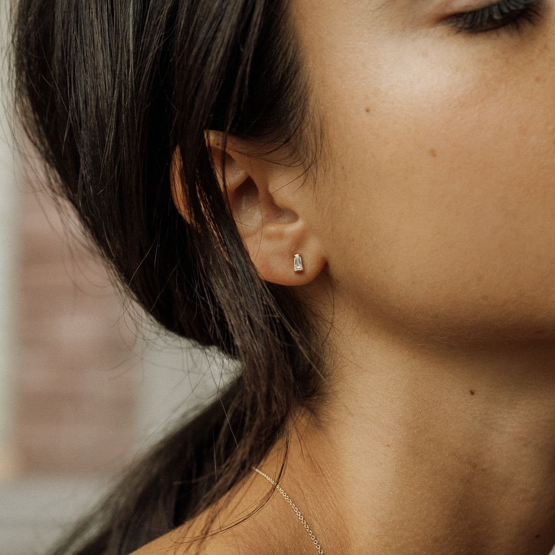 Baguette Moissanite Simple Earrings