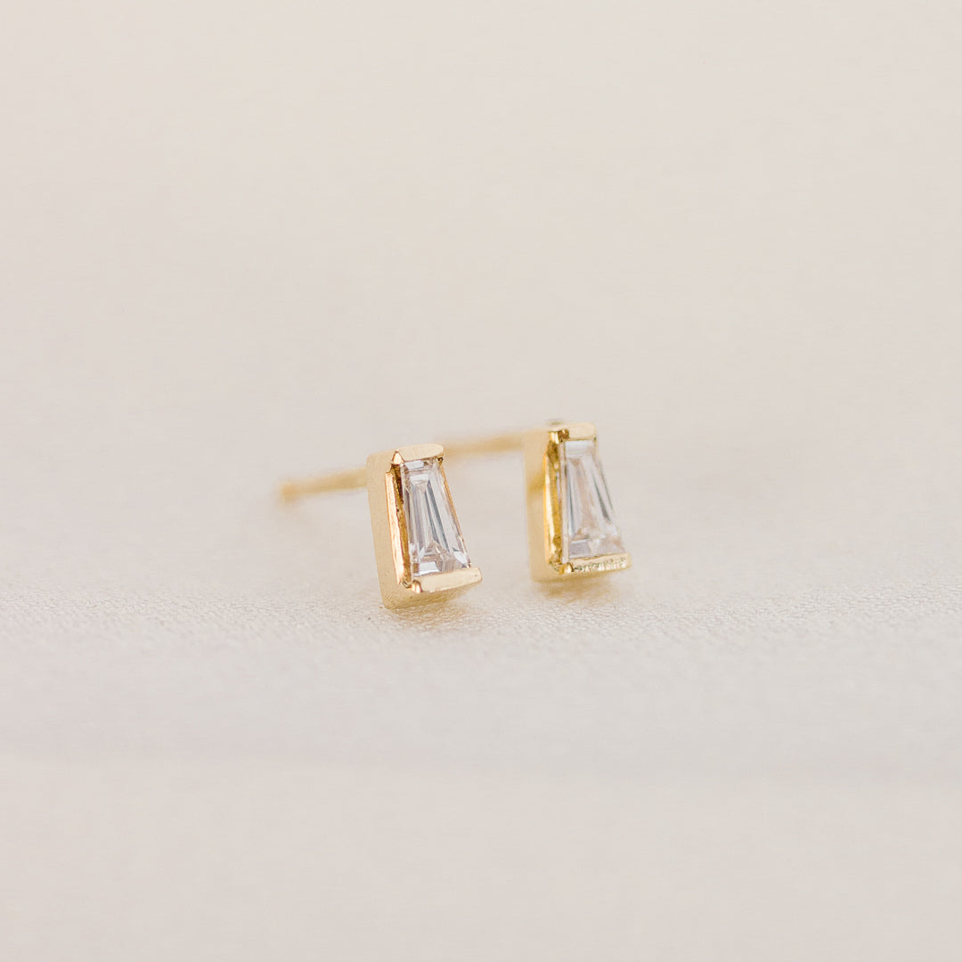 Baguette Moissanite Simple Earrings