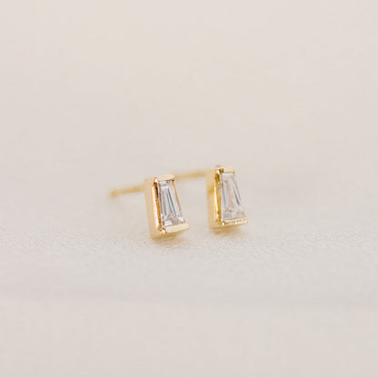 Baguette Moissanite Simple Earrings