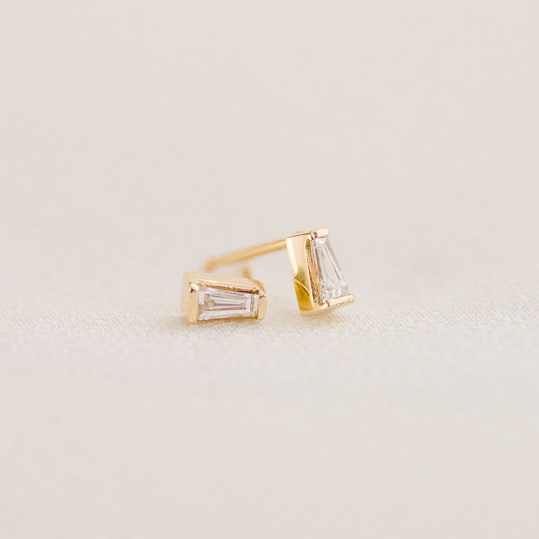 Baguette Moissanite Simple Earrings