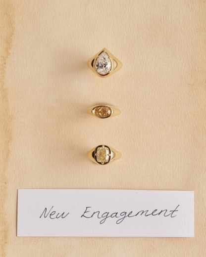 Juliette- Pear Signet Style Lab Grown Diamond Engagement Ring