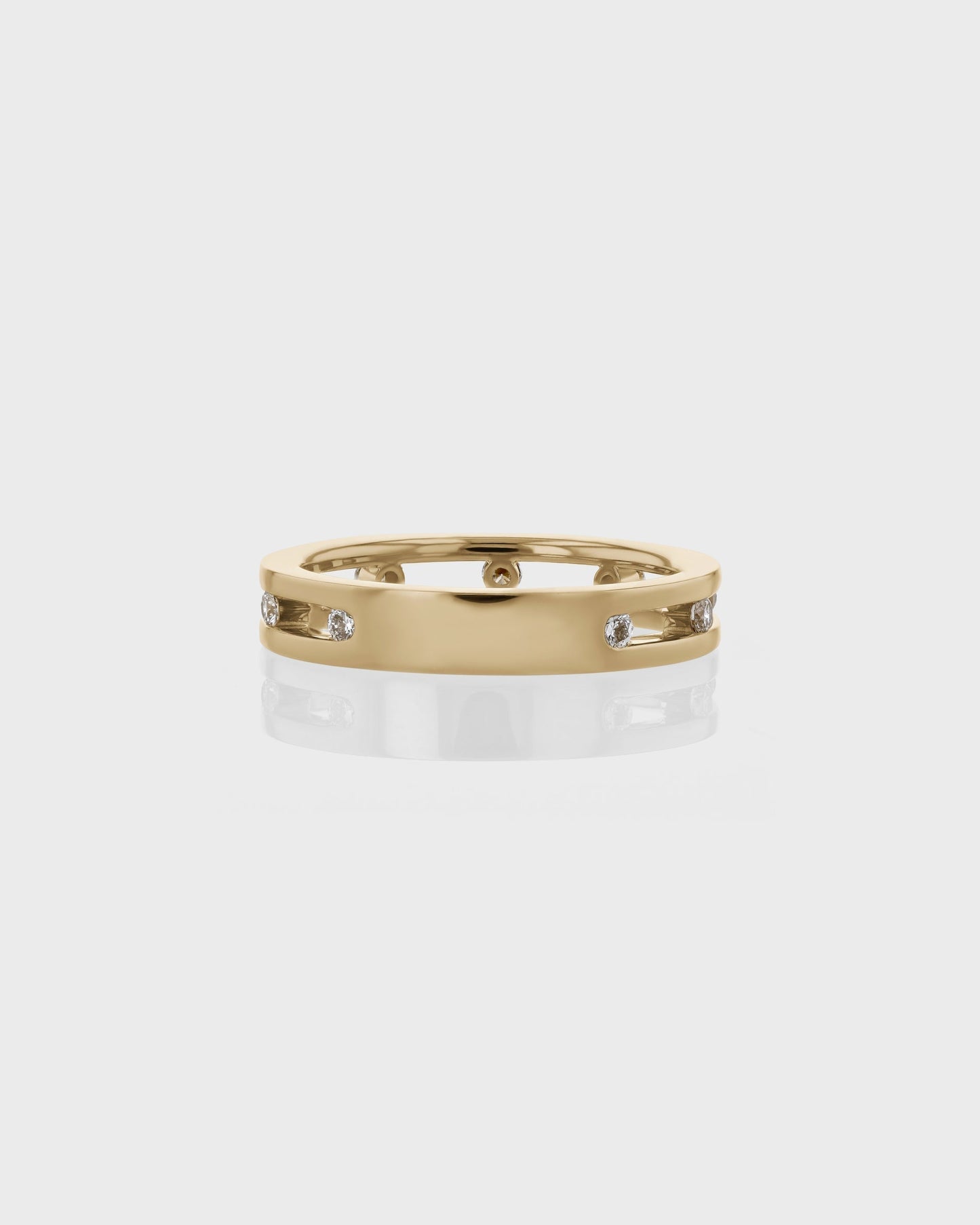 0.30 TCW Round EF-VVS Diamond Double Wedding Band