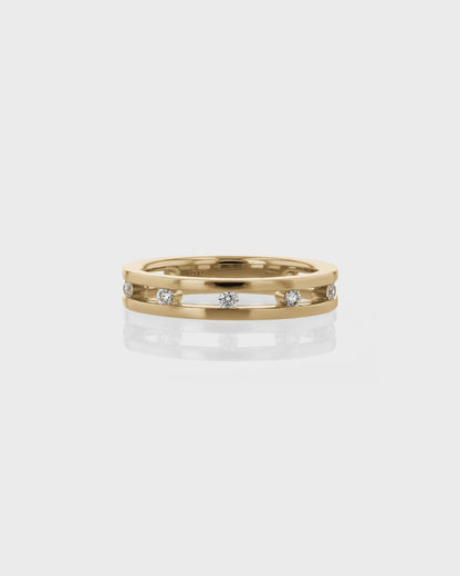 0.30 TCW Round EF-VVS Diamond Double Wedding Band