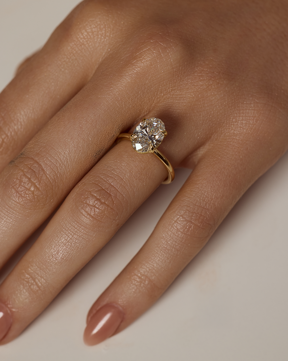 Faustine- Oval Solitaire Style Lab Grown Diamond Engagement Ring