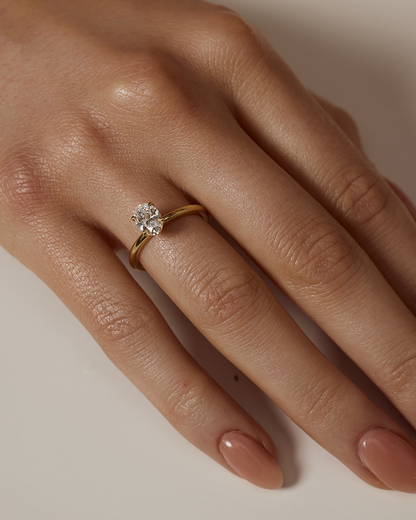 Aurelia- Oval Solitaire Style Lab Grown Diamond Engagement Ring