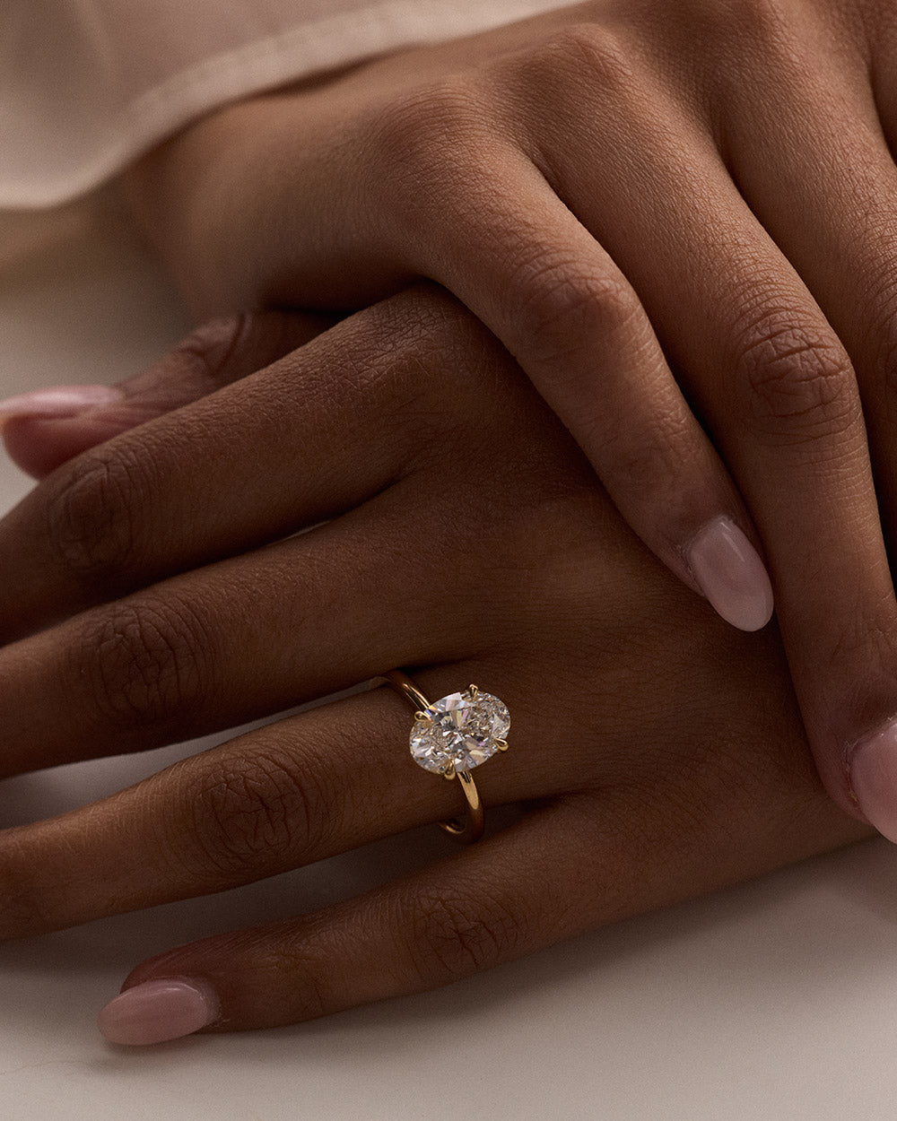 Faustine- Oval Solitaire Style Lab Grown Diamond Engagement Ring