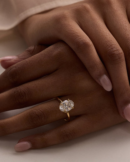Faustine- Oval Solitaire Style Lab Grown Diamond Engagement Ring