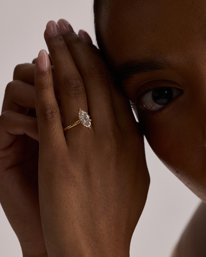 Madeleine- Marquise Solitaire Style Lab Grown Diamond Engagement Ring