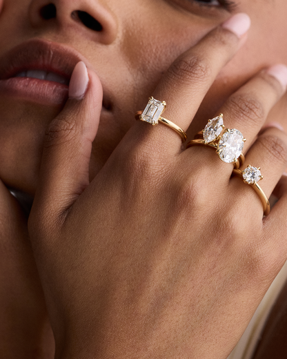 Faustine- Oval Solitaire Style Lab Grown Diamond Engagement Ring