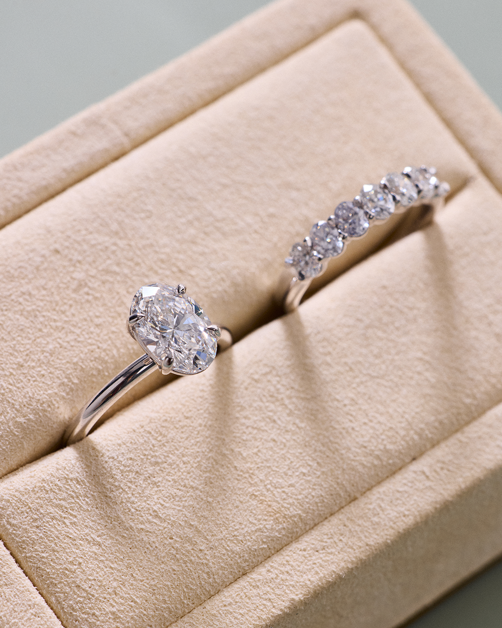 Faustine- Oval Solitaire Style Lab Grown Diamond Engagement Ring