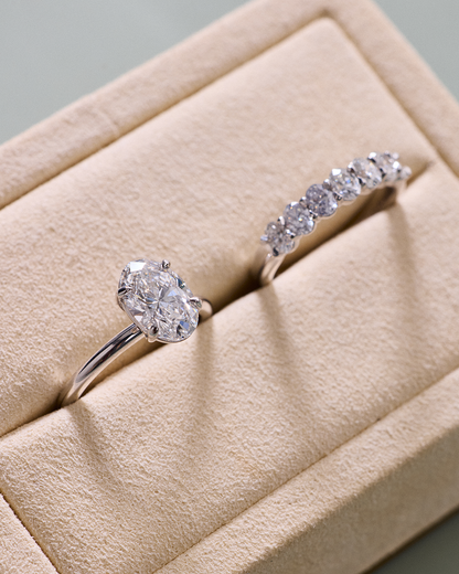 Faustine- Oval Solitaire Style Lab Grown Diamond Engagement Ring