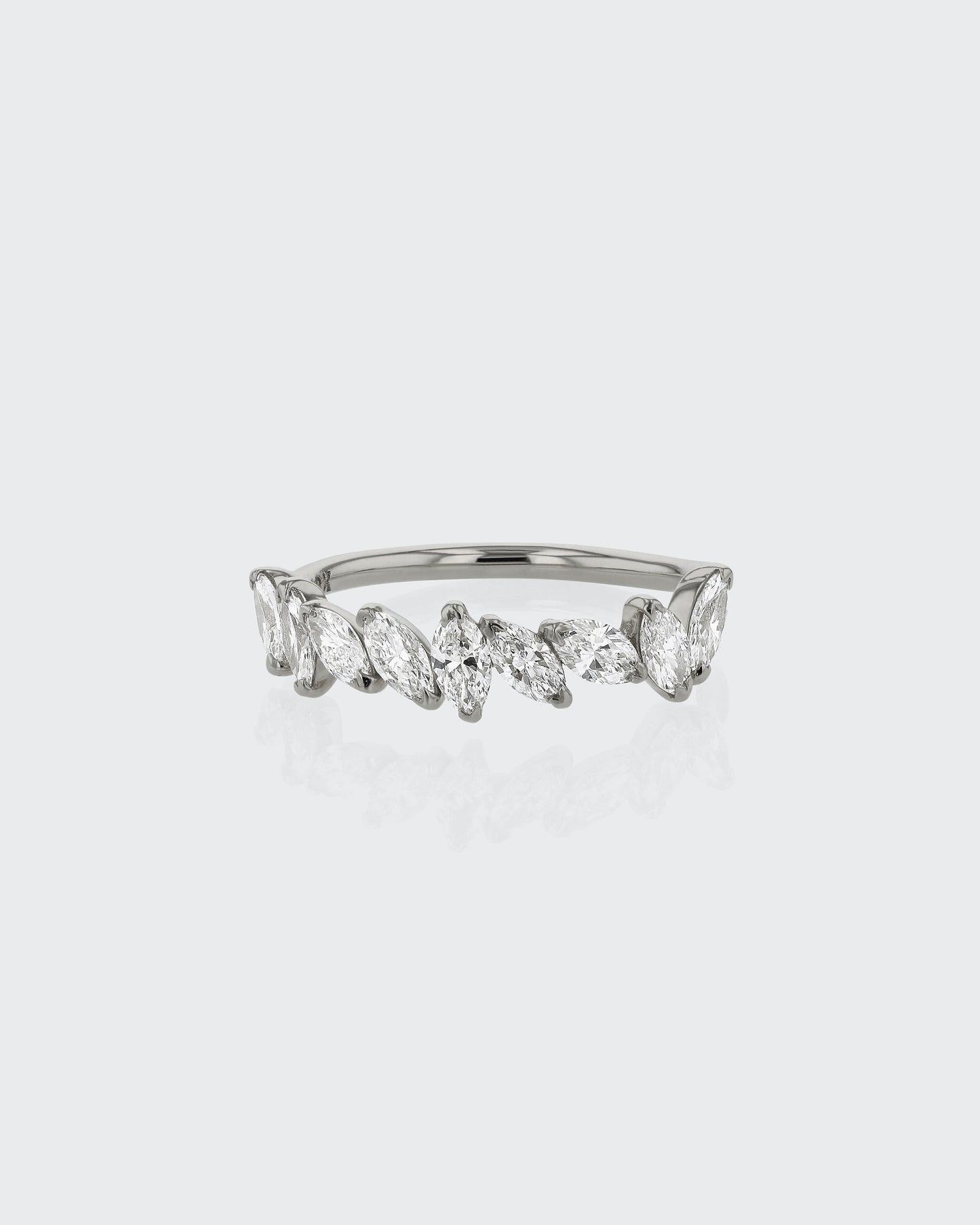 1.0 TCW Marquise EF-VVS Diamond Half  Endless Wedding Band