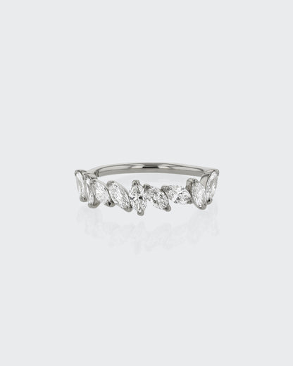 1.0 TCW Marquise EF-VVS Diamond Half  Endless Wedding Band