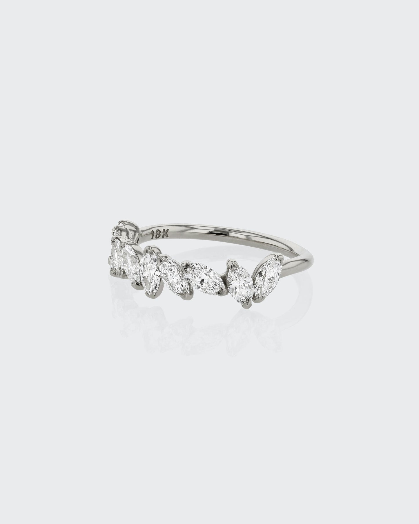 1.0 TCW Marquise EF-VVS Diamond Half  Endless Wedding Band
