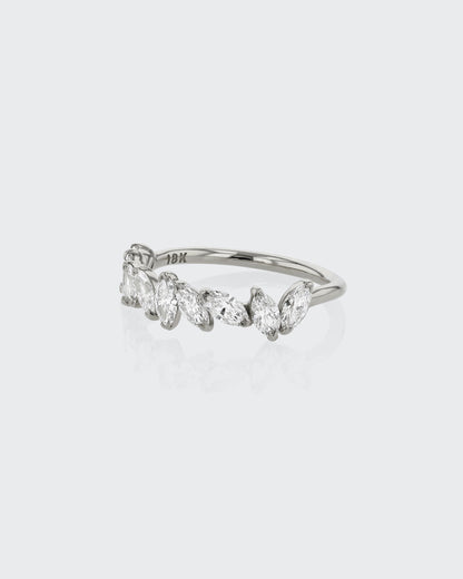 1.0 TCW Marquise EF-VVS Diamond Half  Endless Wedding Band