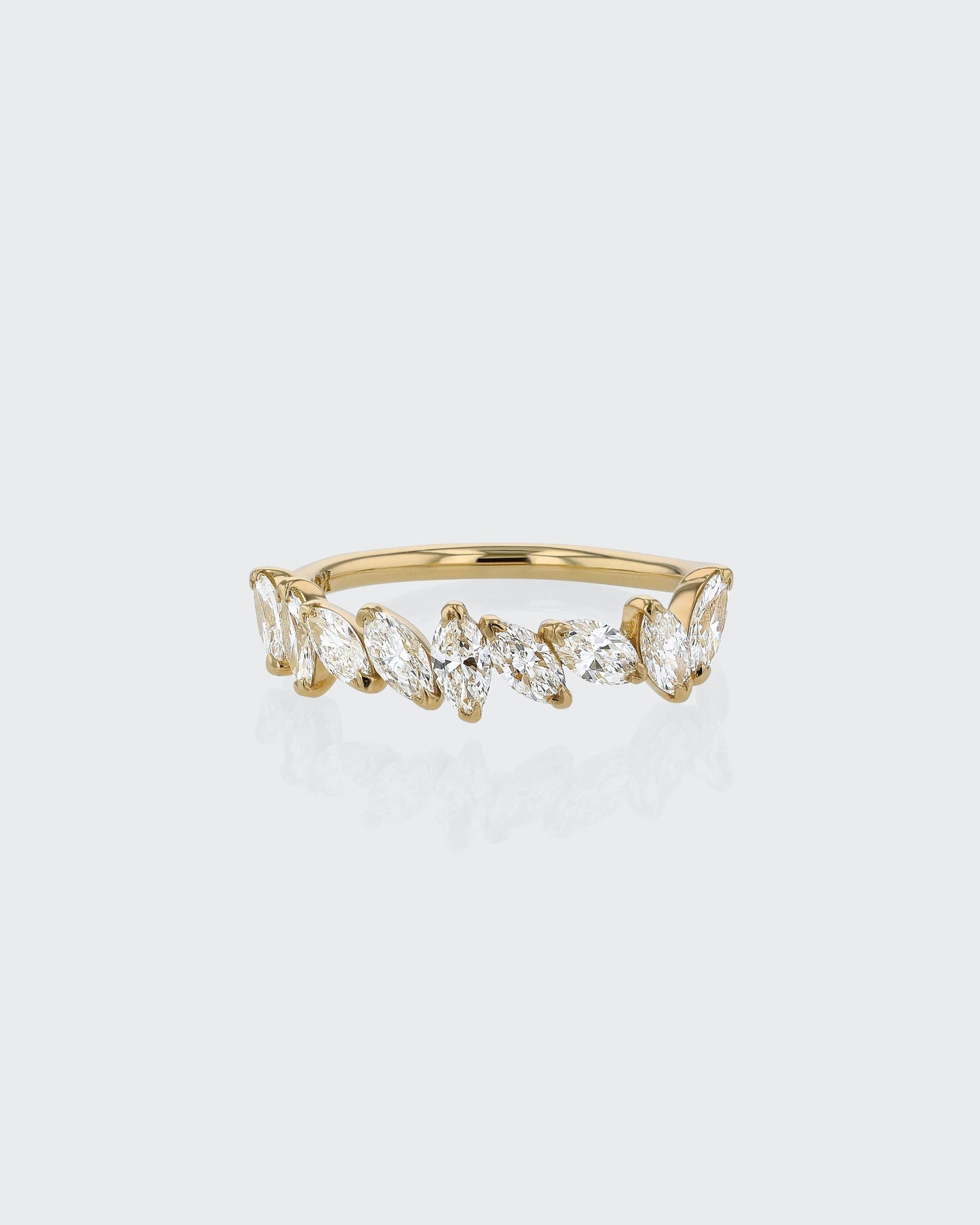 1.0 TCW Marquise EF-VVS Diamond Half  Endless Wedding Band