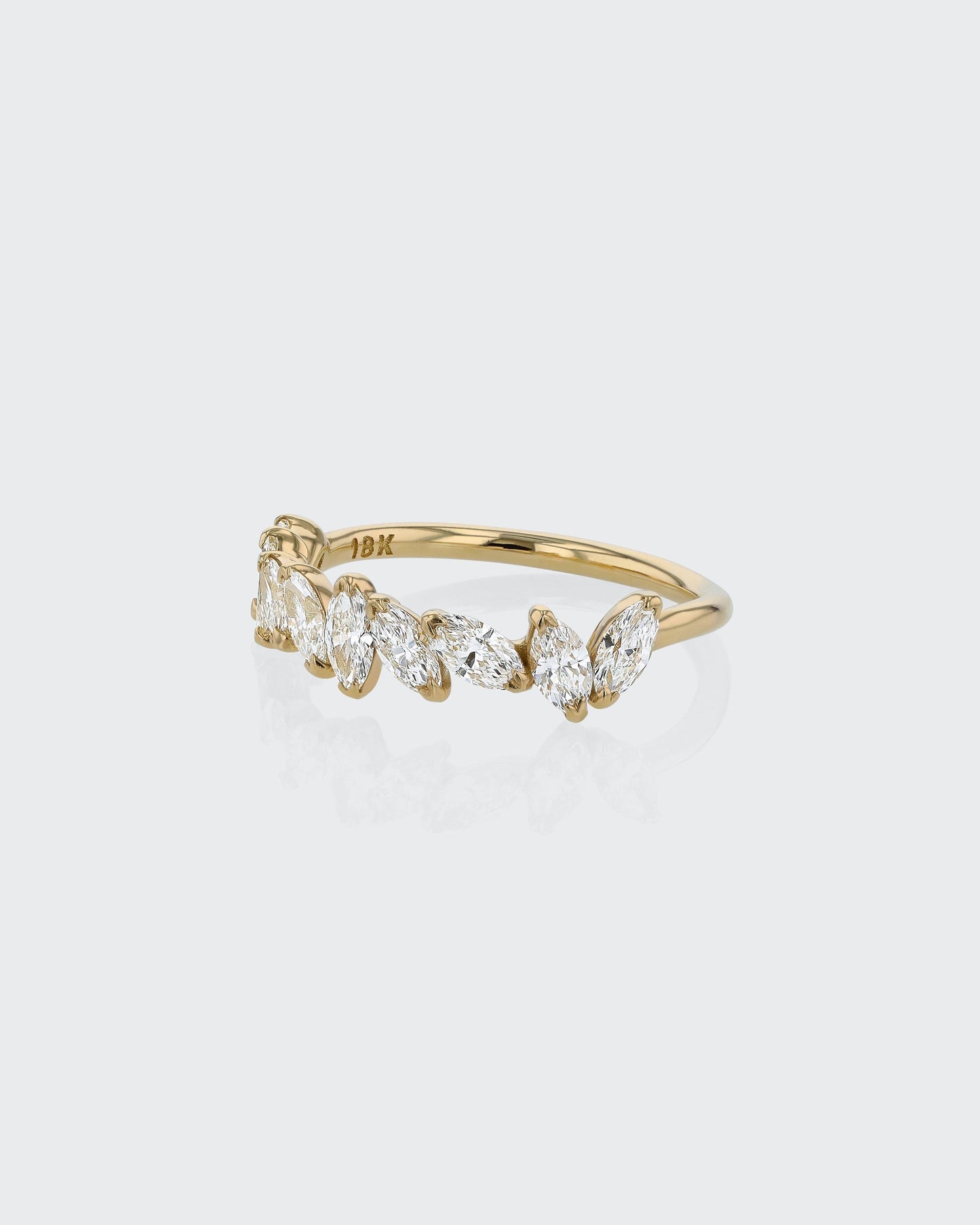 1.0 TCW Marquise EF-VVS Diamond Half  Endless Wedding Band