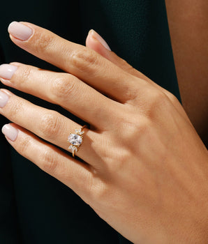 Cluster Ring with 1.50 CT Oval Moissanite