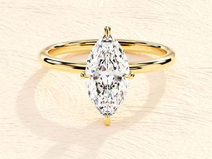 Solitaire Ring with 1.50 CT Marquise Moissanite