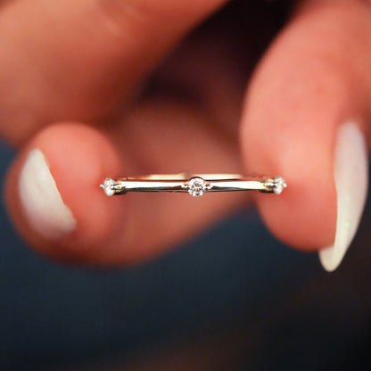Dainty Band with 0.18 TCW Round Cut Moissanite