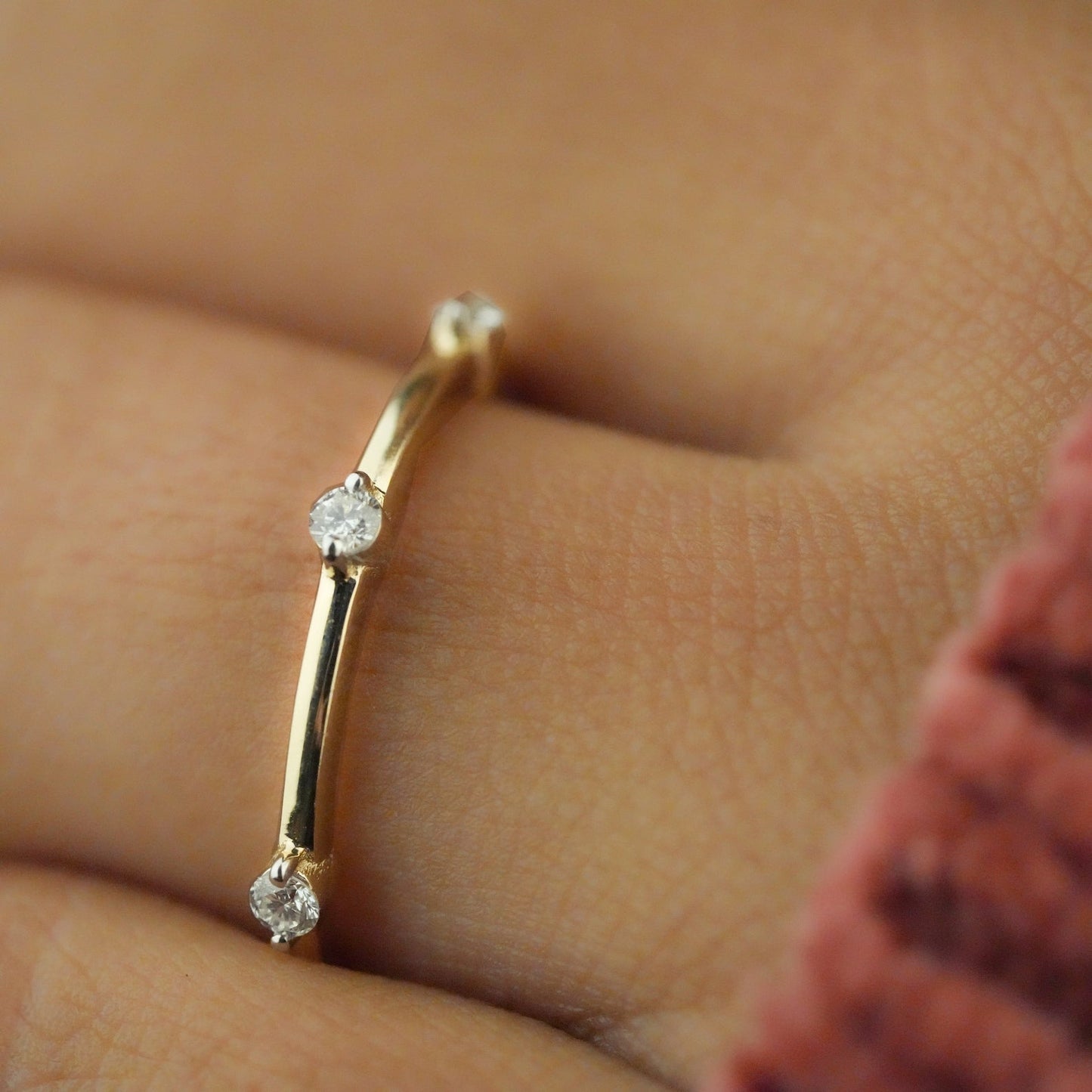 Dainty Band with 0.18 TCW Round Cut Moissanite