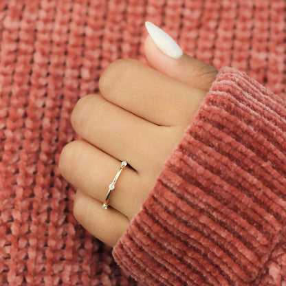 Dainty Band with 0.18 TCW Round Cut Moissanite