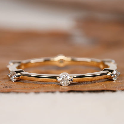 Dainty Band with 0.18 TCW Round Cut Moissanite