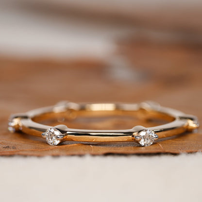Dainty Band with 0.18 TCW Round Cut Moissanite