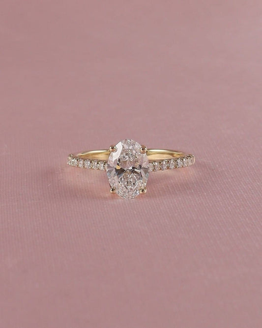 Pave Setting Ring with 3.0 CT Oval Cut Moissanite (Custom Listing for Justin) | Ring Size US 8