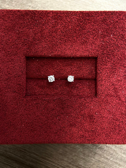 Solitaire Stud Earrings with 0.2 TCW Round Cut Moissanite