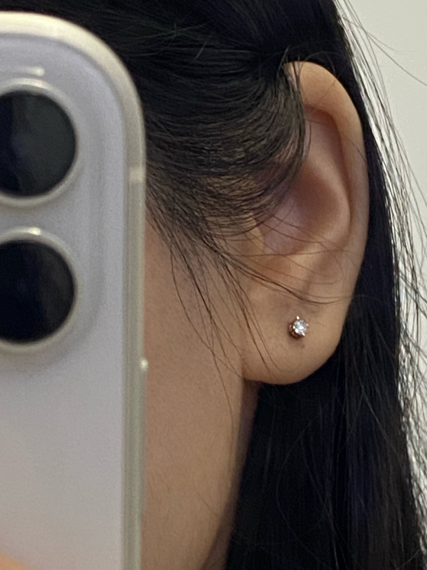 Solitaire Stud Earrings with 0.2 TCW Round Cut Moissanite