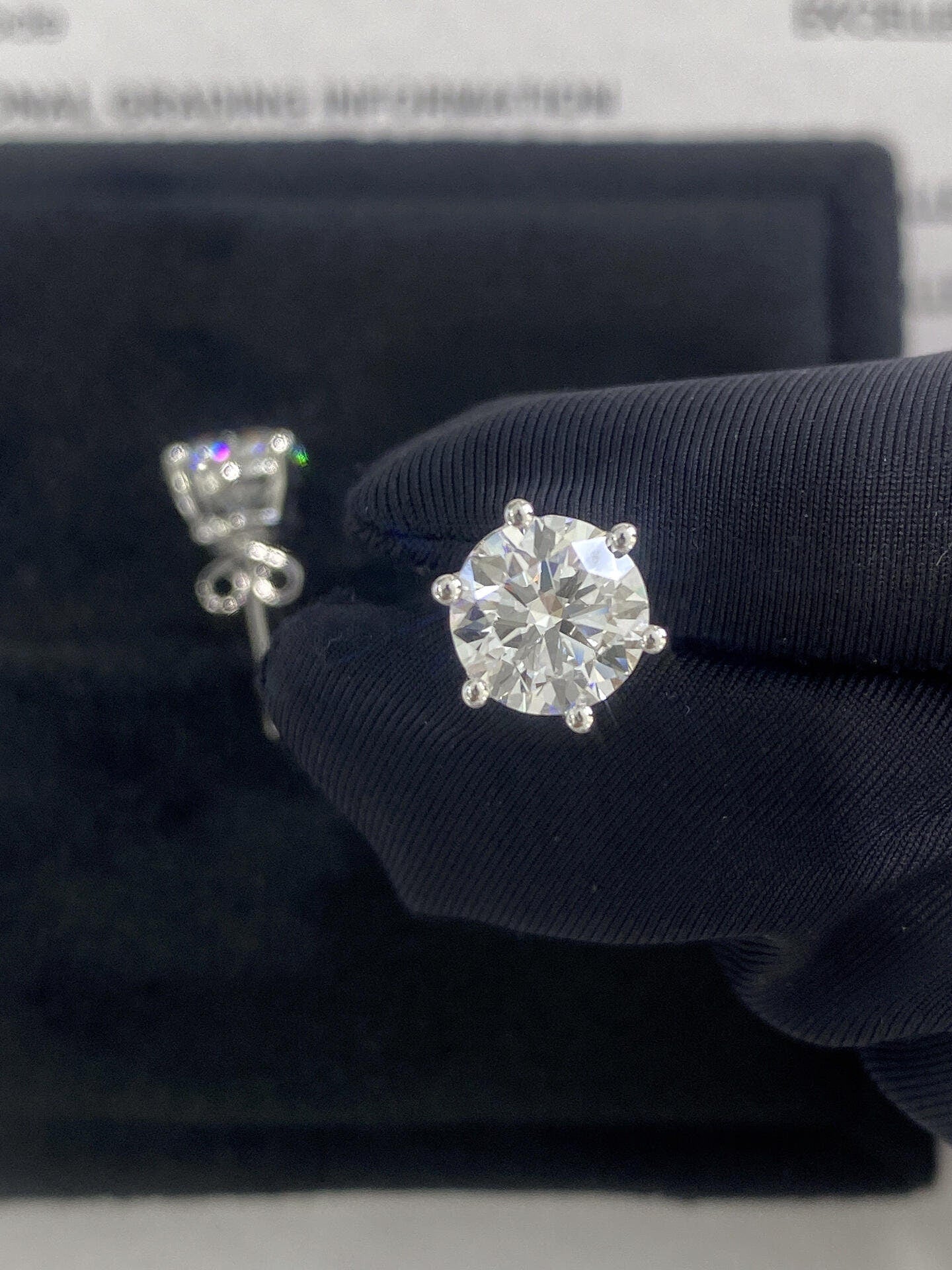 Solitaire Stud Earrings with 3.0 TCW Round Cut Moissanite