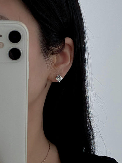 Solitaire Stud Earrings with 2.0 TCW Round Cut Moissanite
