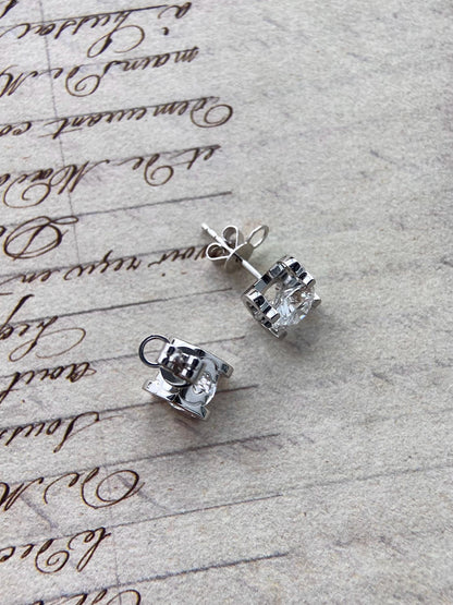Solitaire Stud Earrings with 2.0 TCW Round Cut Moissanite