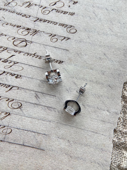 Solitaire Stud Earrings with 2.0 TCW Round Cut Moissanite