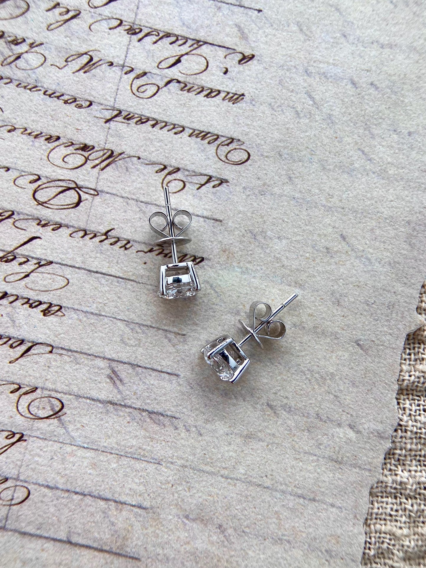 Solitaire Stud Earrings with 2.0 TCW Round Cut Moissanite