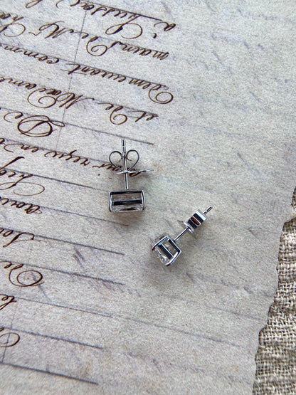 Solitaire Stud Earrings with 2.0 TCW Radiant Cut Moissanite