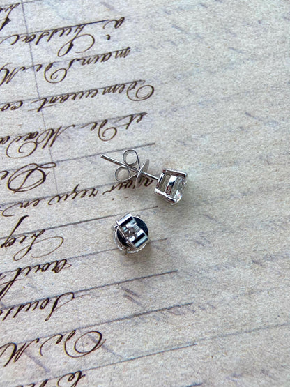 Solitaire Stud Earrings with 2.0 TCW Round Cut Moissanite