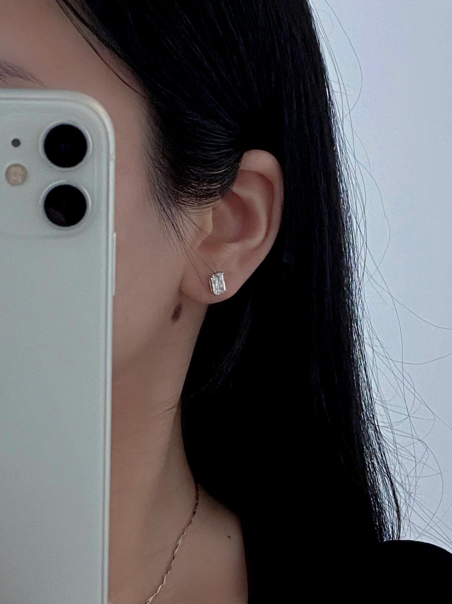 Solitaire Stud Earrings with 2.0 TCW Radiant Cut Moissanite