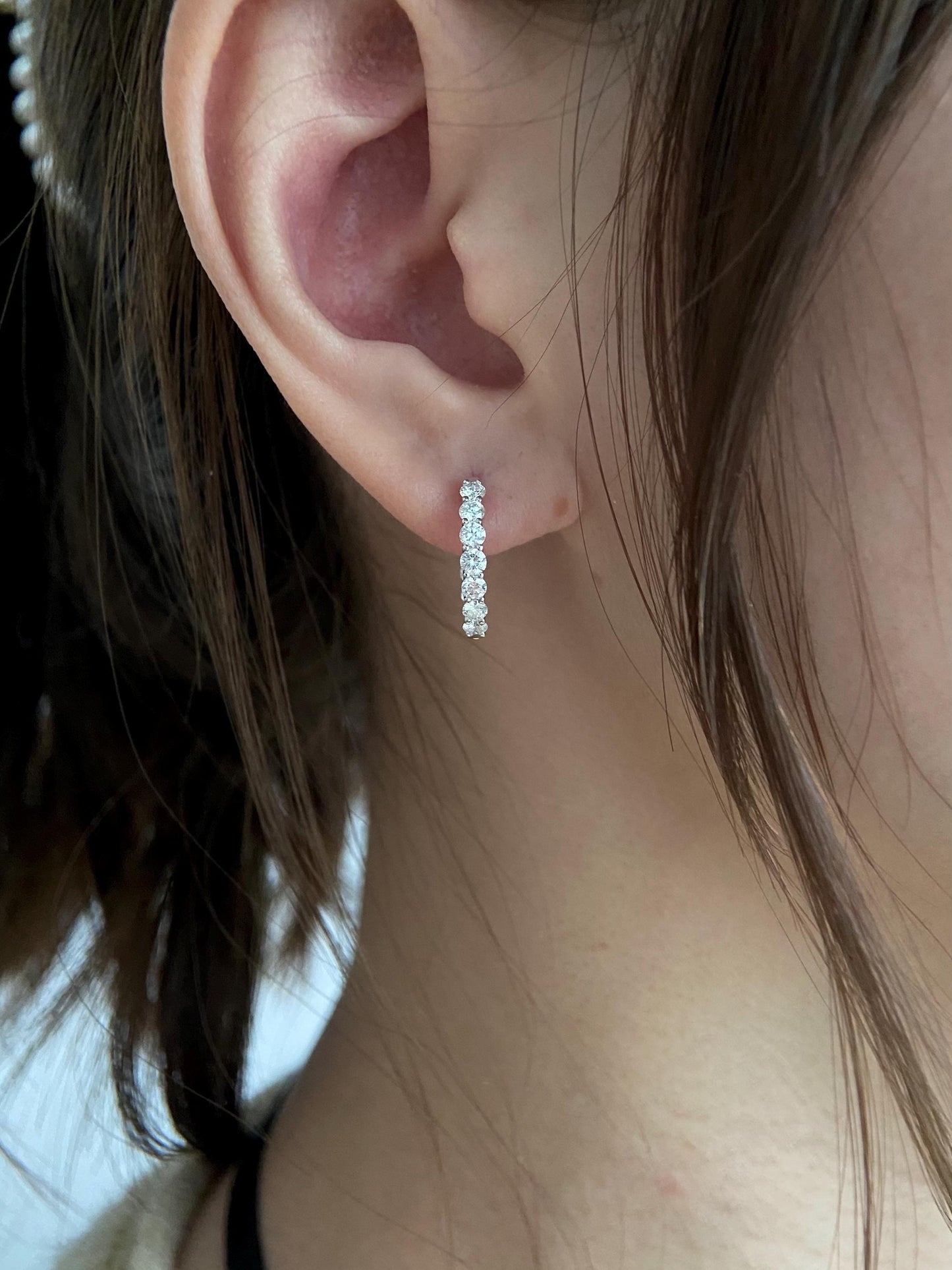 Open Circle Hoops Earrings with 1.20 TCW Round Cut Moissanite