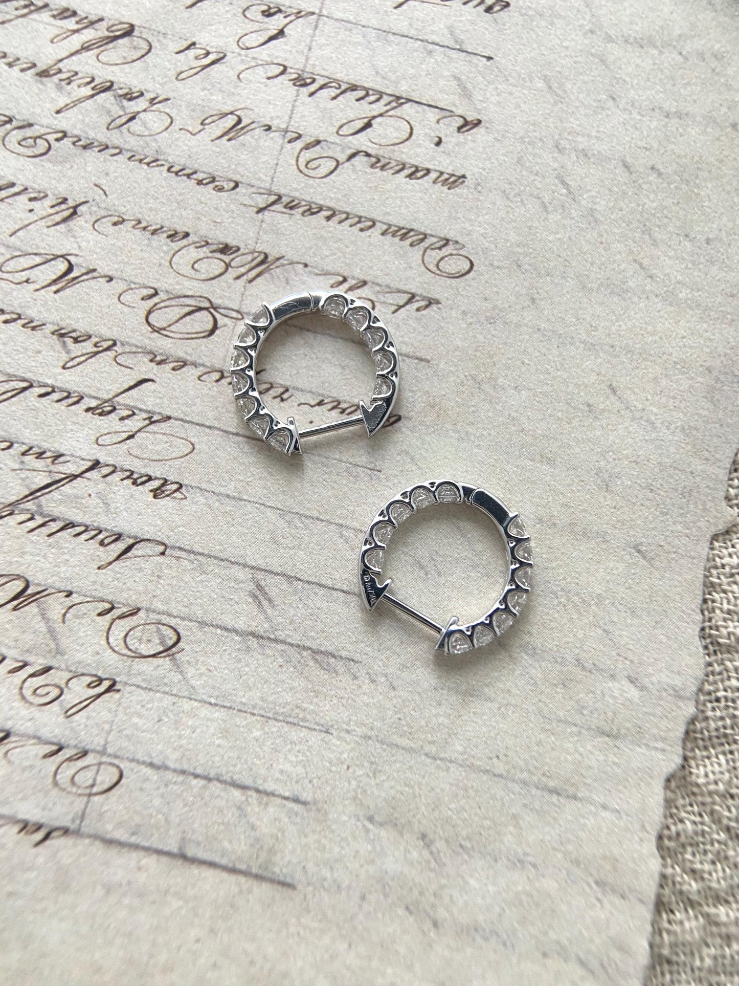 Open Circle Hoops Earrings with 1.20 TCW Round Cut Moissanite
