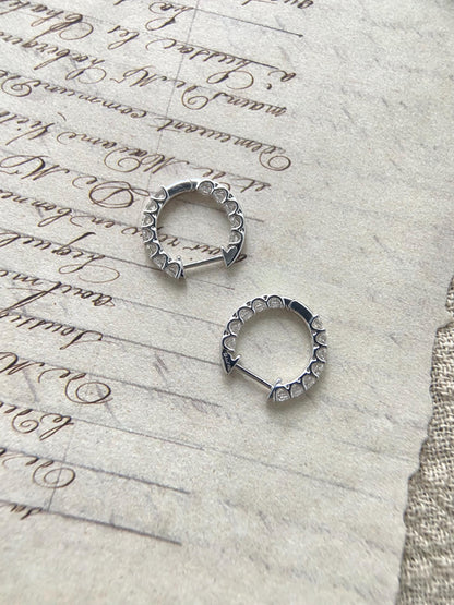 Open Circle Hoops Earrings with 1.20 TCW Round Cut Moissanite