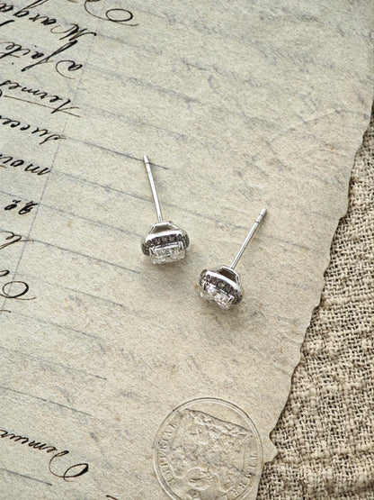 Halo Earrings with 1.0 TCW Cushion Cut Moissanite