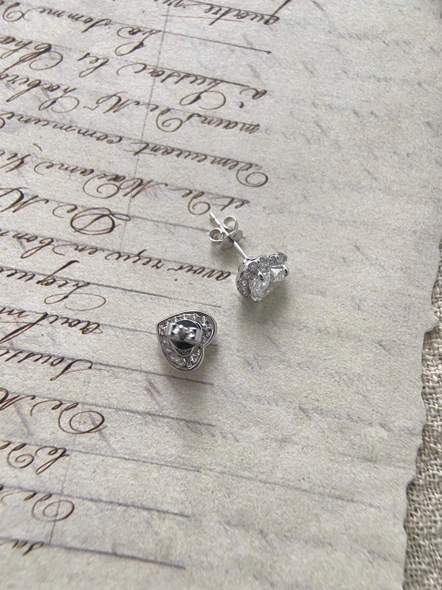 Solitaire Stud Earrings with 2.0 TCW Heart Cut Moissanite