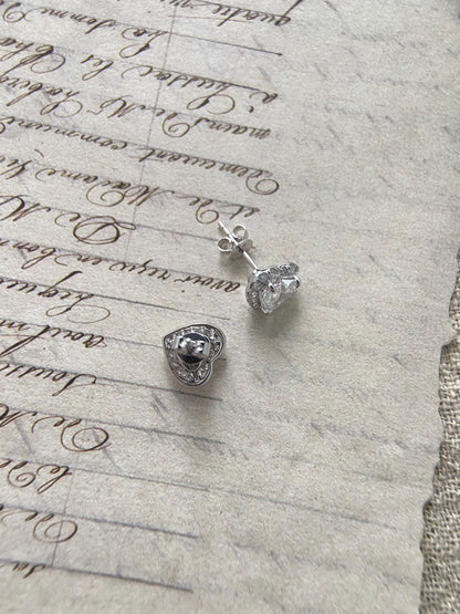 Solitaire Stud Earrings with 2.0 TCW Heart Cut Moissanite