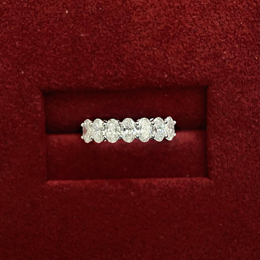 1.4 TCW Oval Half Eternity Lab Grown Diamond Wedding Band