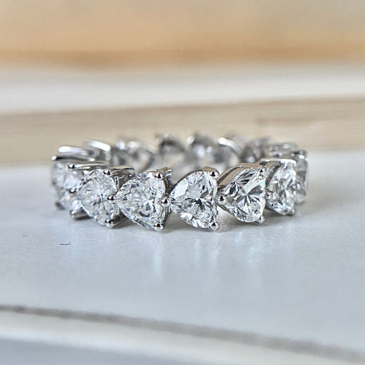 4.80 TCW Heart Full Eternity Lab Grown Diamond Wedding Band