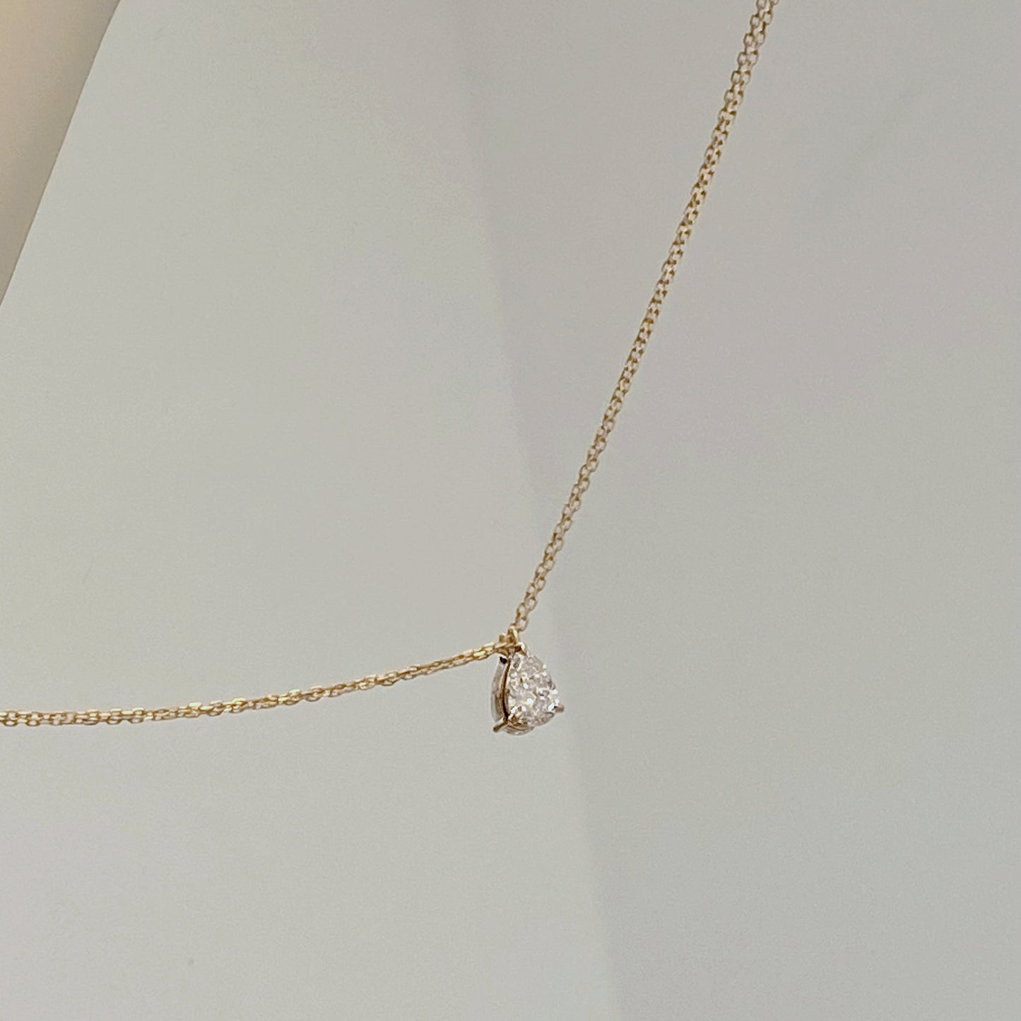 Solitaire Necklace with 0.30 TCW Pear Cut Moissanite