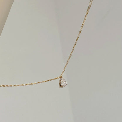 Solitaire Necklace with 0.30 TCW Pear Cut Moissanite