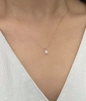 Solitaire Necklace with 0.30 TCW Pear Cut Moissanite